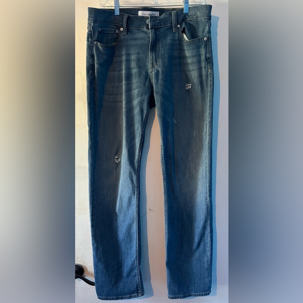 Calvin Klein Light Blue Jeans Straight Fit Men's 34x34